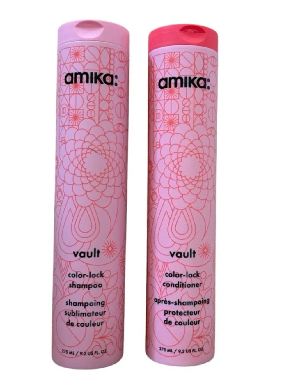 NEW Bundle 3 Amika Vault Shampoo Conditioner & Flash  shine color-lock full size